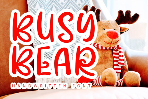 Busy Bear: A Bold Handwritten Font for Editorial Design